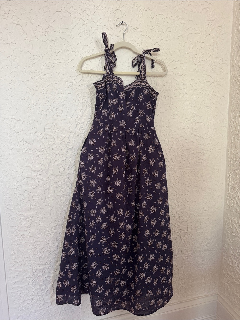 Navy Blue and Beige Sun Dress